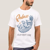 Cool  Retro Cat Ontspannende Hangmat Cocktail T-shirt (Voorkant)