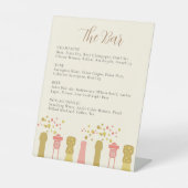  Cool Retro Champagne Bachelorette Party Reclamebord Met Voetstuk (Voorkant)