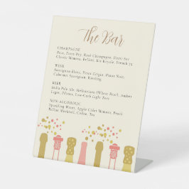  Cool Retro Champagne Bachelorette Party Reclamebord Met Voetstuk