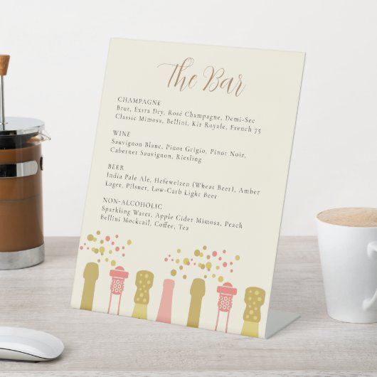  Cool Retro Champagne Bachelorette Party Reclamebord Met Voetstuk (Insitu)