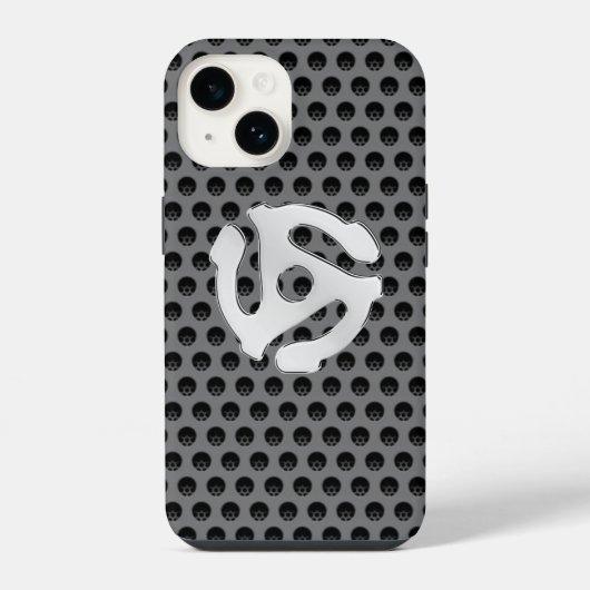COOL Retro Chrome Als 45 spacer DJ Print iPhone Hoesje (Achterkant)