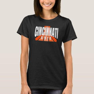Cool Retro Cincinnati OrangeBlack Cincinnati OH Fa T-shirt