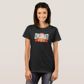 Cool Retro Cincinnati OrangeBlack Cincinnati OH Fa T-shirt (Voorkant volledig)