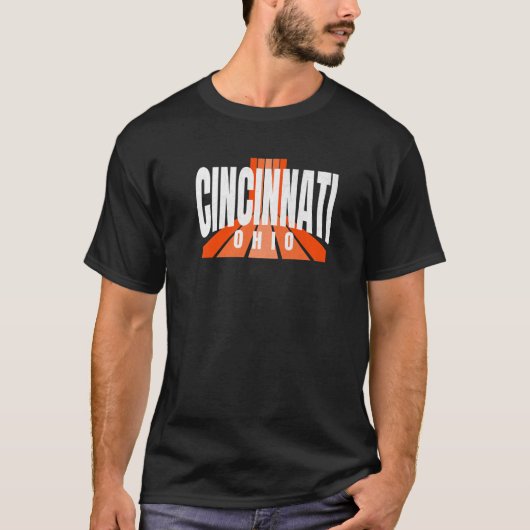 Cool Retro Cincinnati OrangeBlack Cincinnati OH Fa T-shirt (Voorkant)