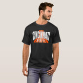 Cool Retro Cincinnati OrangeBlack Cincinnati OH Fa T-shirt (Voorkant volledig)