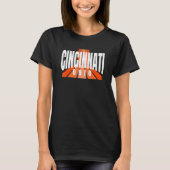 Cool Retro Cincinnati OrangeBlack Cincinnati OH Fa T-shirt (Voorkant)