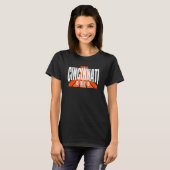 Cool Retro Cincinnati OrangeBlack Cincinnati OH Fa T-shirt (Voorkant volledig)