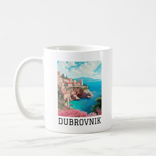 Cool Retro Classic Dubrovnik Kroatië Koffiemok (Links)