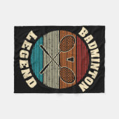 Cool Retro Crossing Rackets Badminton Legend Badmi Fleece Deken (Voorkant (Horizontaal))