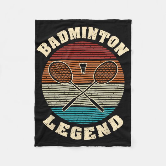 Cool Retro Crossing Rackets Badminton Legend Badmi Fleece Deken (Voorkant)