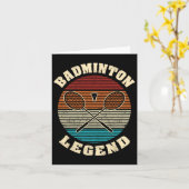Cool Retro Crossing Rackets Badminton Legend Badmi Kaart (Gele Bloem)
