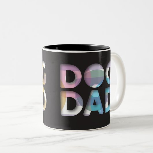 Cool Retro Cut-Out Letters Dog Dad Mok (Voorkant rechts)