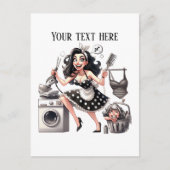 Cool retro dame tekst toevoegen briefkaart (Voorkant)