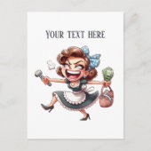 Cool retro  dame tekst toevoegen briefkaart (Voorkant)