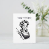 Cool retro dame tekst toevoegen briefkaart (Staand voorkant)