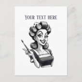 Cool retro dame tekst toevoegen briefkaart (Voorkant)