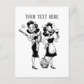 Cool retro dames tekst toevoegen briefkaart (Voorkant)
