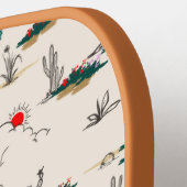 Cool Retro Desert Mountain Cactus Custom Text Pickleball Paddle (Links Detail)