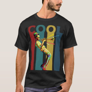 Cool Retro design met een jazz trompet speler T-shirt
