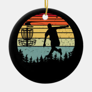 Cool Retro Disk Golf Sport  Keramisch Ornament