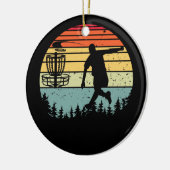 Cool Retro Disk Golf Sport  Keramisch Ornament (Links)