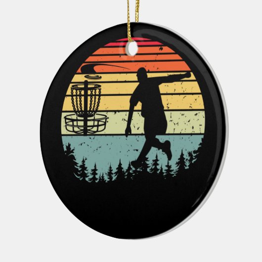 Cool Retro Disk Golf Sport Keramisch Ornament (Links)
