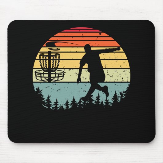 Cool Retro Disk Golf Sport Muismat (Voorkant)