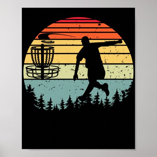 Cool Retro Disk Golf Sport Poster (Voorkant)