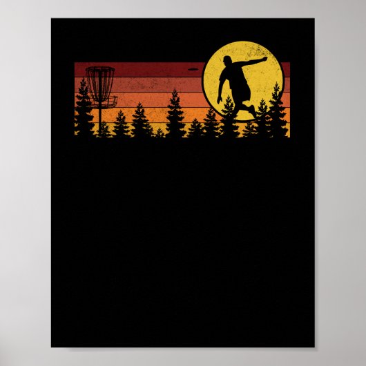 Cool Retro Disk Golf Sport Poster (Voorkant)