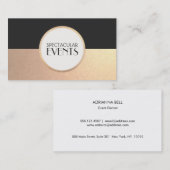 Cool Retro FAUX Gold Foil en Black Visitekaartje (Voorkant / Achterkant)