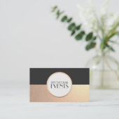 Cool Retro FAUX Gold Foil en Black Visitekaartje (Staand voorkant)