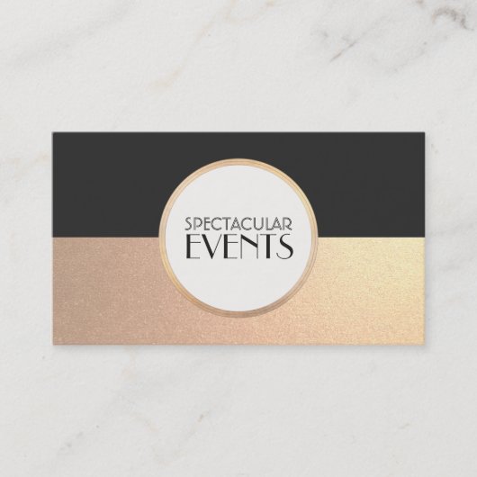 Cool Retro FAUX Gold Foil en Black Visitekaartje (Voorkant)