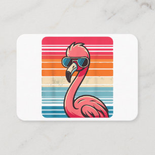 Cool Retro Flamingo in Zonnebril 70s 80s 90s Funn Visitekaartje