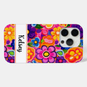 Cool Retro Floral Personalized Case-Mate iPhone Case (Achterkant (horizontaal))
