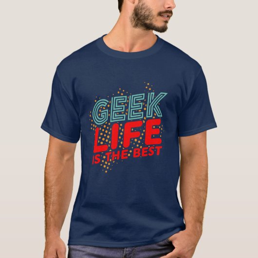 Cool Retro Geek Life is het beste T-shirt (Voorkant)