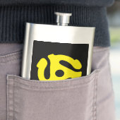 COOL Retro  Geel 45 voorzetkamer DJ Heupfles (Voorbeeld)