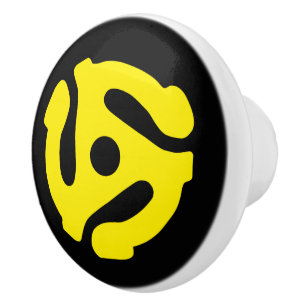 COOL Retro Geel 45 voorzetkamer DJ Keramische Knop