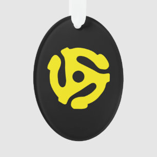 COOL Retro Geel 45 voorzetkamer DJ Ornament