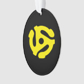 COOL Retro Geel 45 voorzetkamer DJ Ornament (voorkant)