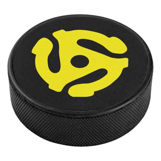 COOL Retro Geel 45 voorzetkamer Grafisch Hockey Puck (3/4)