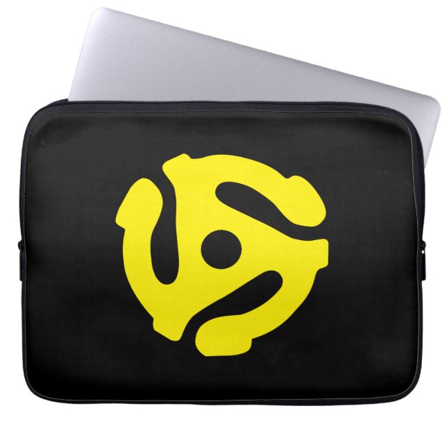 COOL Retro  Geel 45 voorzetkamer Grafisch Laptop Sleeve (Voorkant)