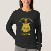 Cool Retro Geel Rubber Duckie Crew Eend met Zon T-shirt (Voorkant)