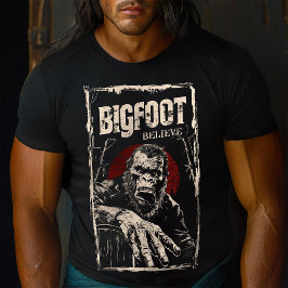 Cool Retro Geloof in Bigfoot Monster T-shirt