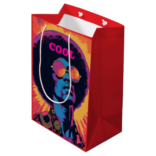 Cool/Retro Gift Bag Medium Cadeauzakje (Achterkant Gekanteld)