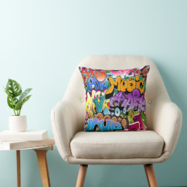 Cool retro graffiti art home decor pillow kussen