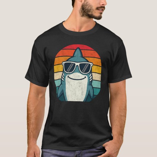 Cool retro haai classic 80s vibes grappig t-shirt (Voorkant)