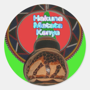 Cool Retro  Hakuna Matata Gifts Kenya Guard Ronde Sticker