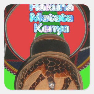 Cool Retro  Hakuna Matata Gifts Kenya Guard Vierkante Sticker