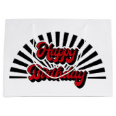 Cool retro Happy Birthday woord art party Groot Cadeauzakje (Voorkant)