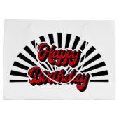 Cool retro Happy Birthday woord art party Groot Cadeauzakje (Achterkant)